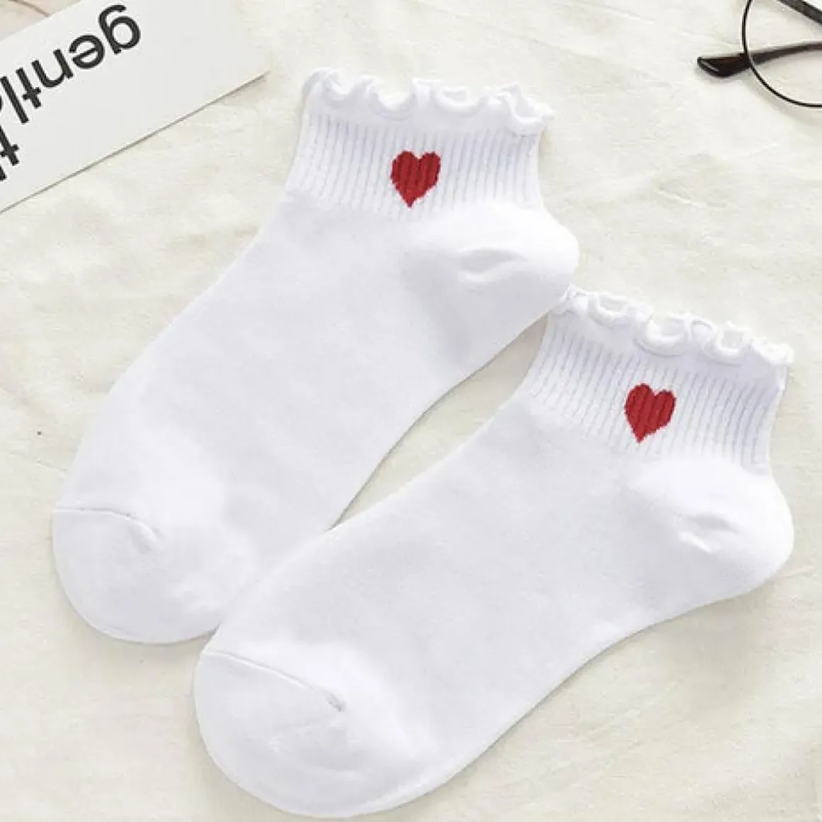 Socquettes Coeur Dentelle Blanc