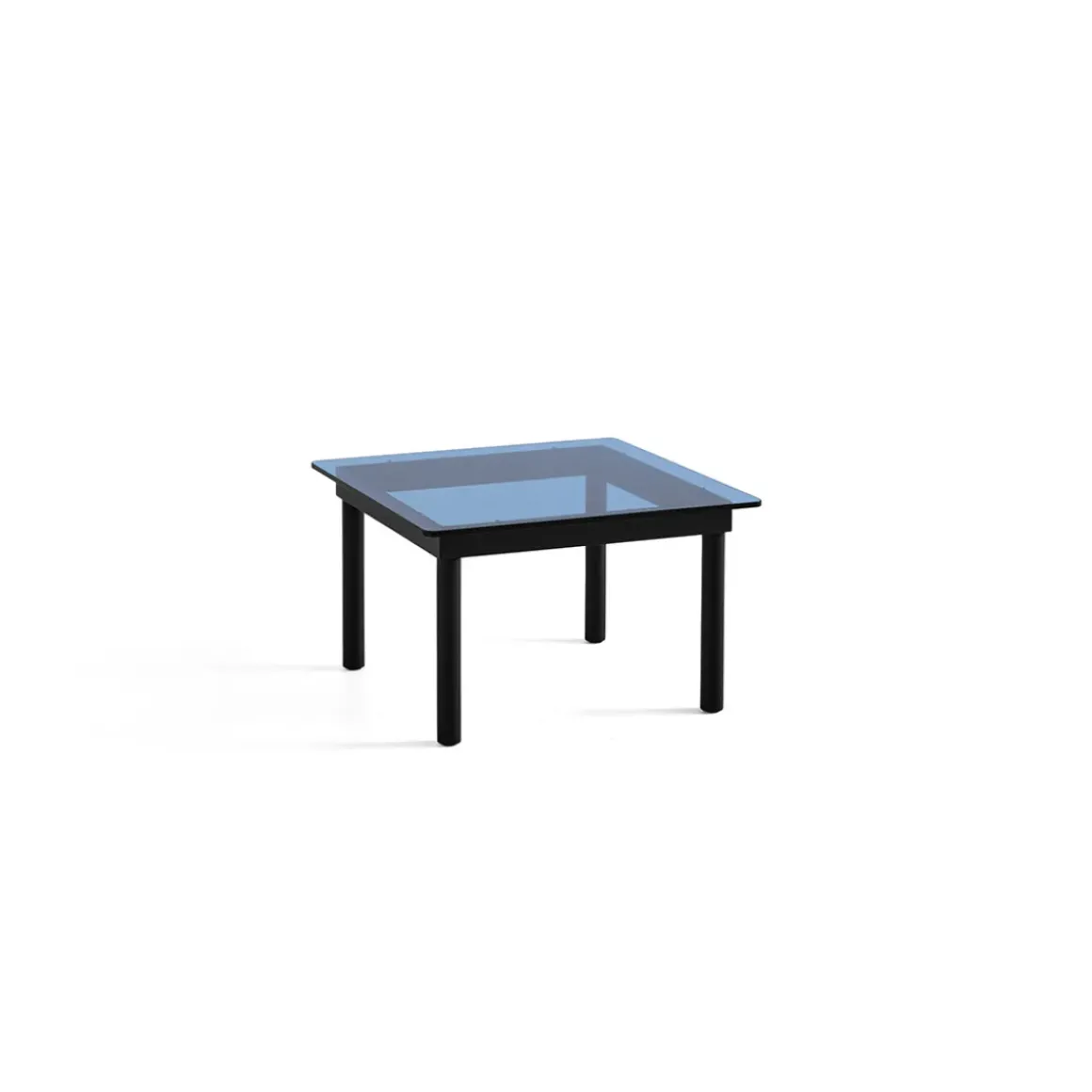 Table basse Kofi Chêne Massif Noir u0026 Verre Teinté Bleu - l 60 x L 60 x h 36 cm