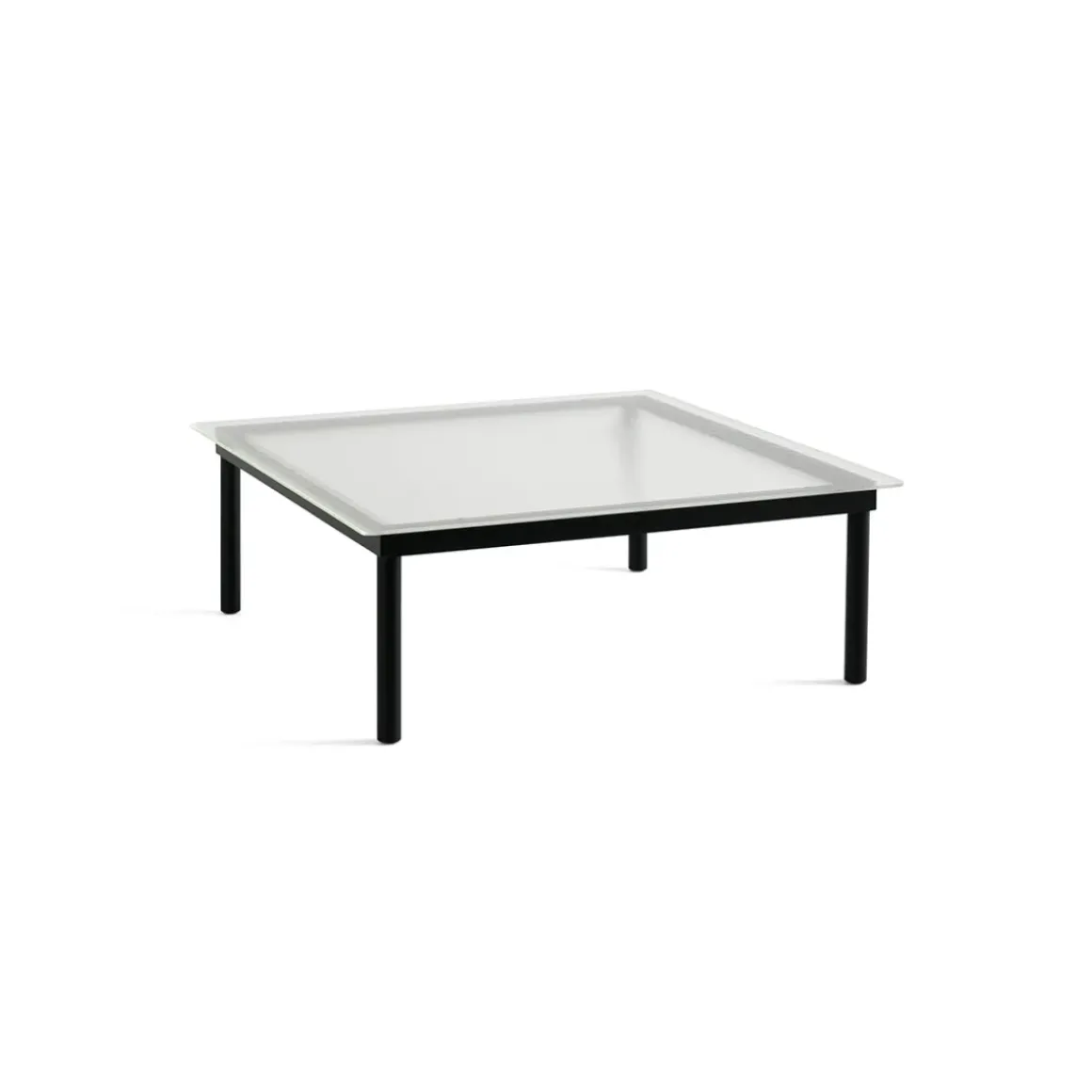 Table basse Kofi Chêne Massif Noir u0026 Verre Roseau Clair - l 100 x L 100 x h 36 cm