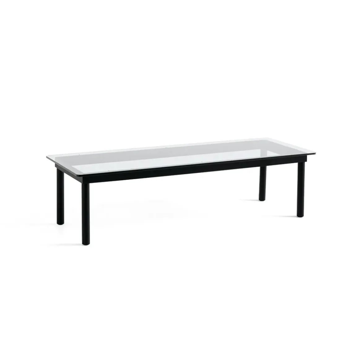 Table basse Kofi Chêne Massif Noir u0026 Verre Clair - l 140 x L 50 x h 36 cm