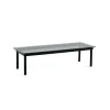 Table basse Kofi Chêne Massif Noir u0026 Verre Teinté Gris - l 140 x L 50 x h 36 cm