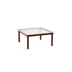 Table basse Kofi Chêne Massif Rouge Grange u0026 Verre Roseau Transparent - l 80 x L 80 x h 36 cm