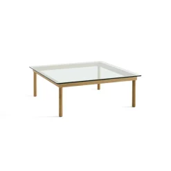 Table basse Kofi Chêne Massif u0026 Verre Clair - l 100 x L 100 x h 36 cm