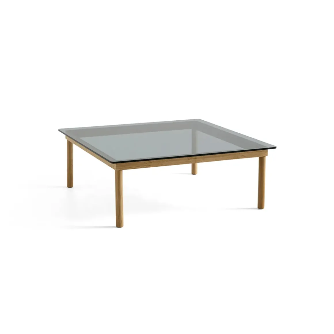 Table basse Kofi Chêne Massif u0026 Verre Teinté Gris - l 100 x L 100 x h 36 cm