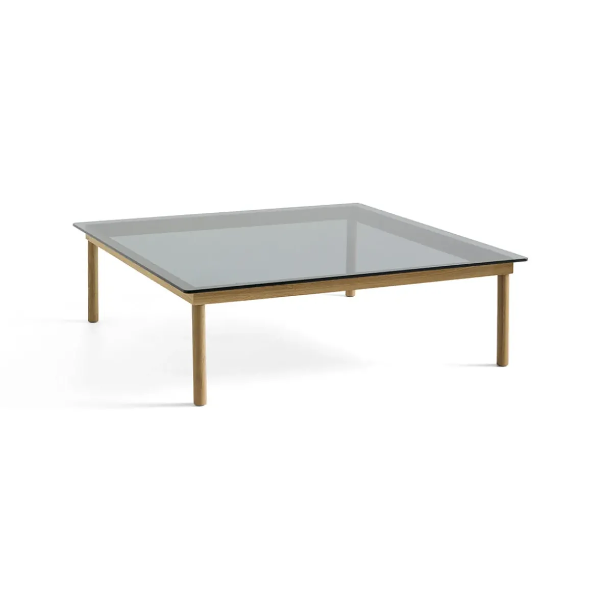 Table basse Kofi Chêne Massif u0026 Verre Teinté Gris - l 120 x L 120 x h 36 cm