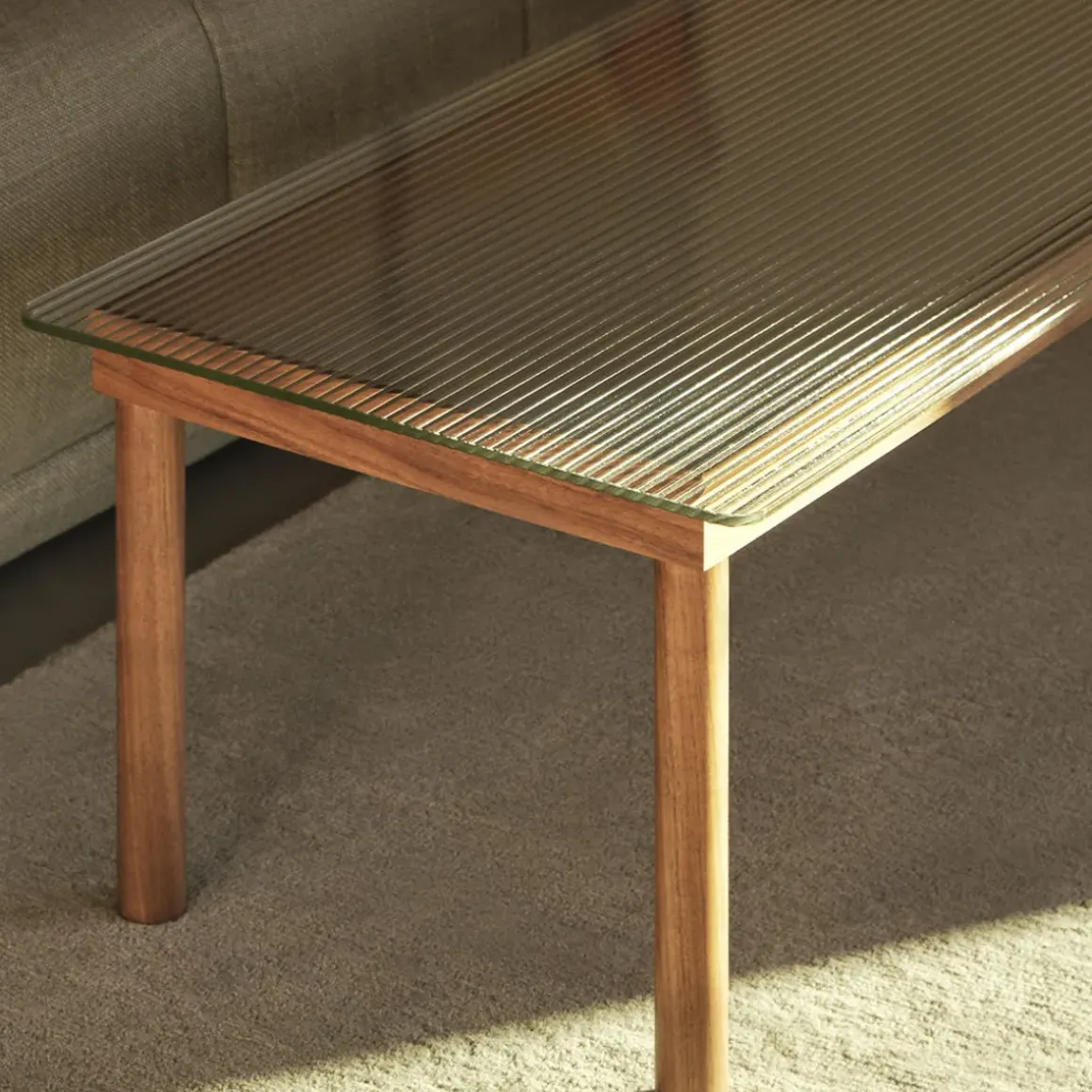 Table basse Kofi Chêne Massif u0026 Verre Roseau Transparent - l 140 x L 50 x h 36 cm