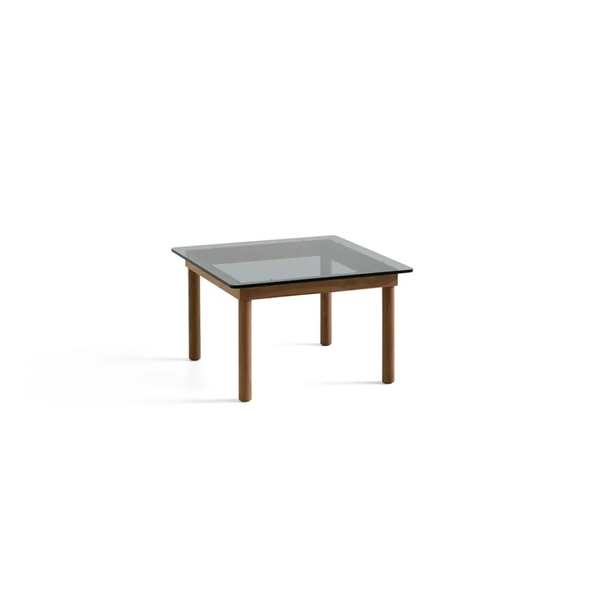 Table basse Kofi Noyer Massif u0026 Verre Teinté Gris - l 60 x L 60 x h 36 cm