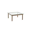 Table basse Kofi Noyer Massif u0026 Verre Clair - l 80 x L 80 x h 36 cm