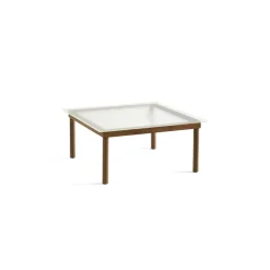 Table basse Kofi Noyer Massif u0026 Verre Roseau Transparent - l 80 x L 80 x h 36 cm