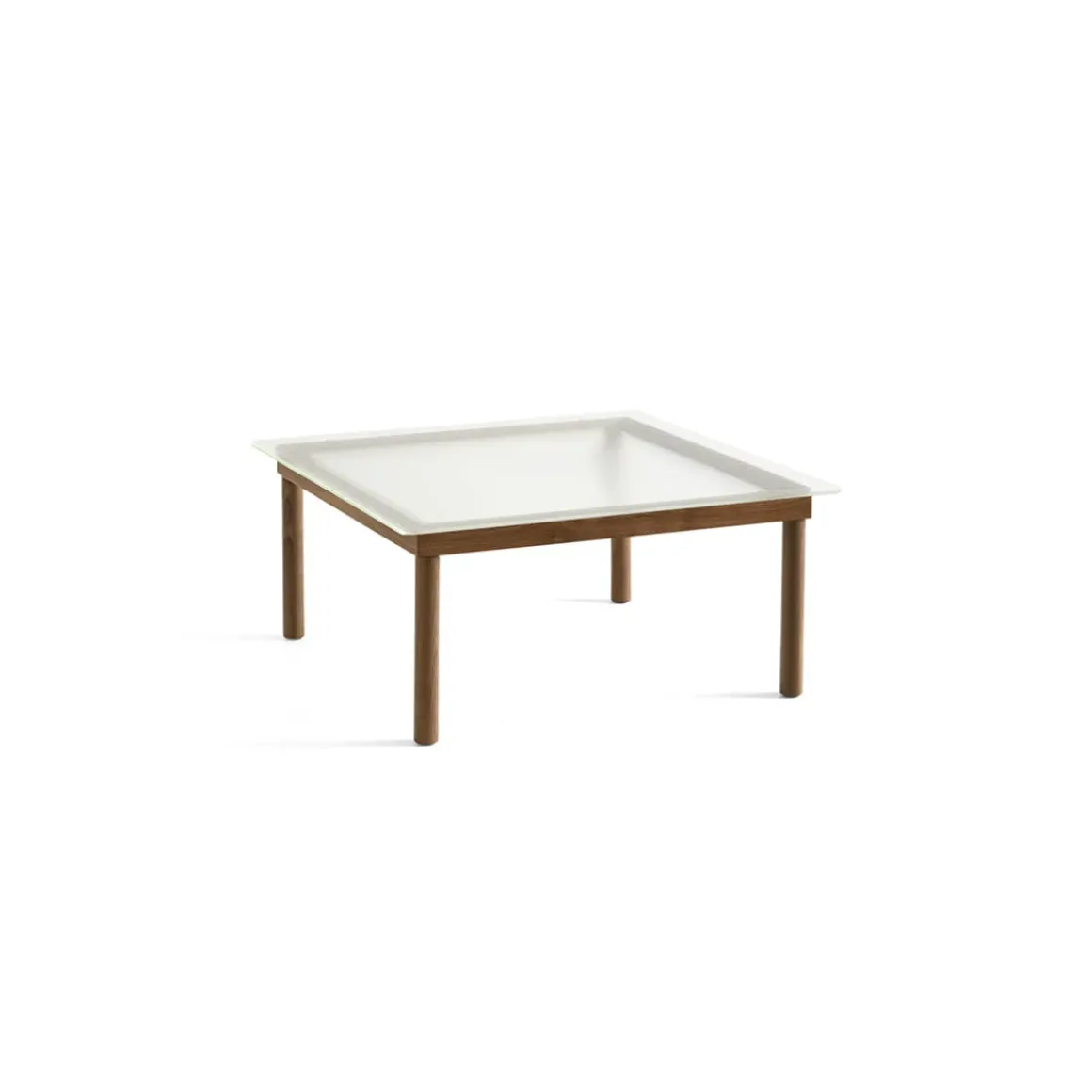 Table basse Kofi Noyer Massif u0026 Verre Roseau Transparent - l 80 x L 80 x h 36 cm