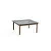 Table basse Kofi Noyer Massif u0026 Verre Teinté Gris - l 80 x L 80 x h 36 cm