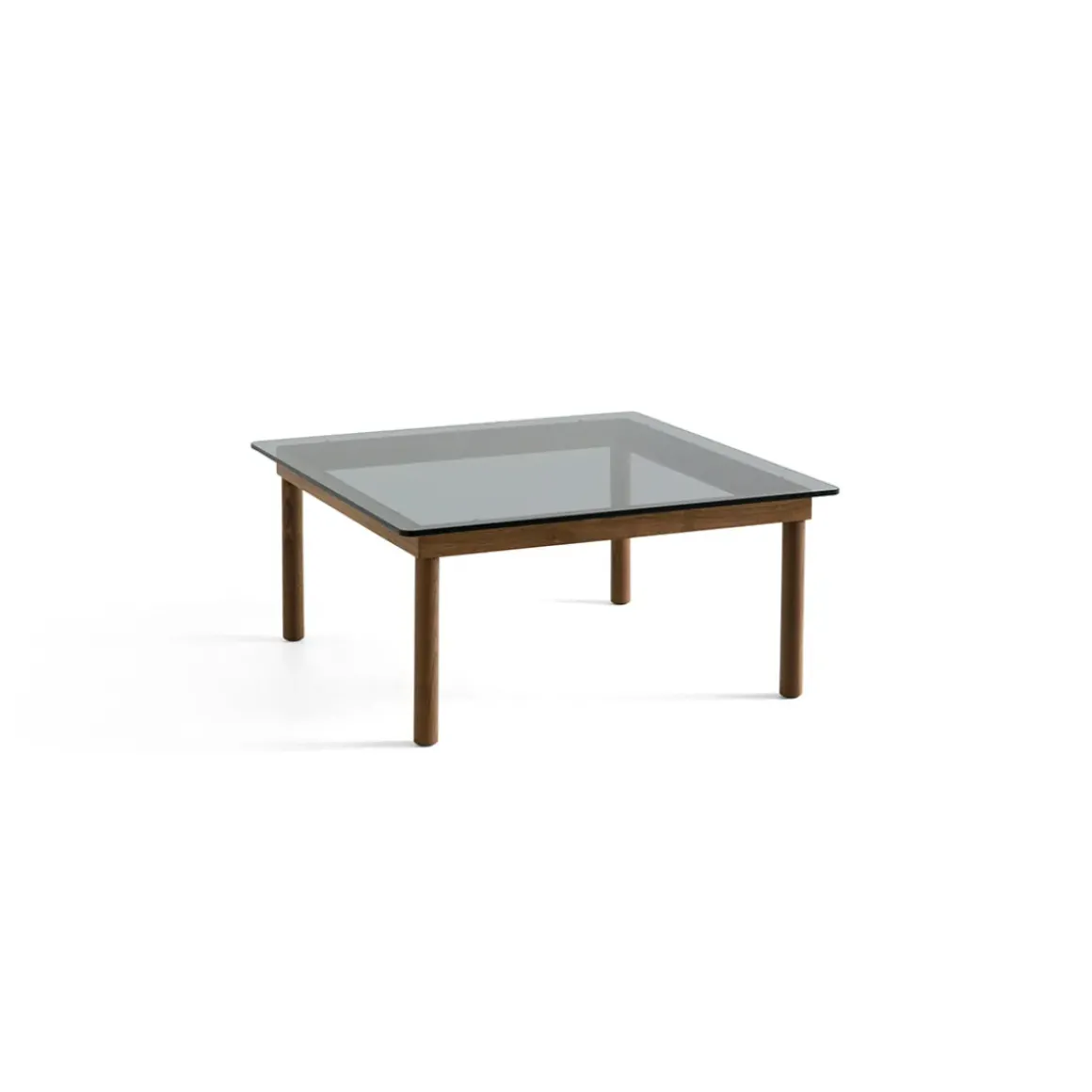 Table basse Kofi Noyer Massif u0026 Verre Teinté Gris - l 80 x L 80 x h 36 cm