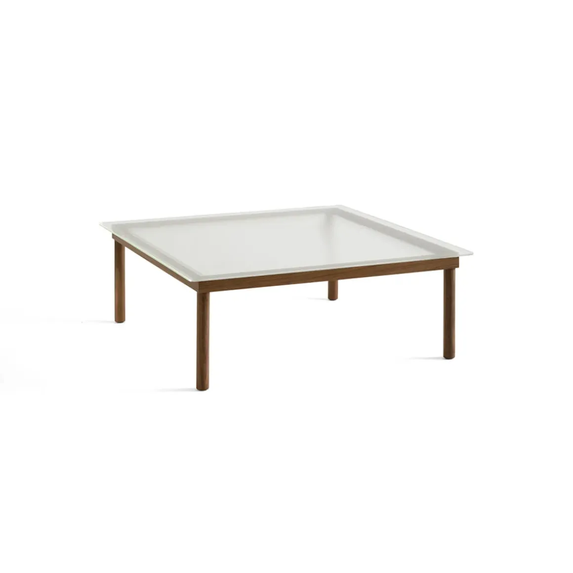 Table basse Kofi Noyer Massif u0026 Verre Roseau Transparent - l 100 x L 100 x h 36 cm