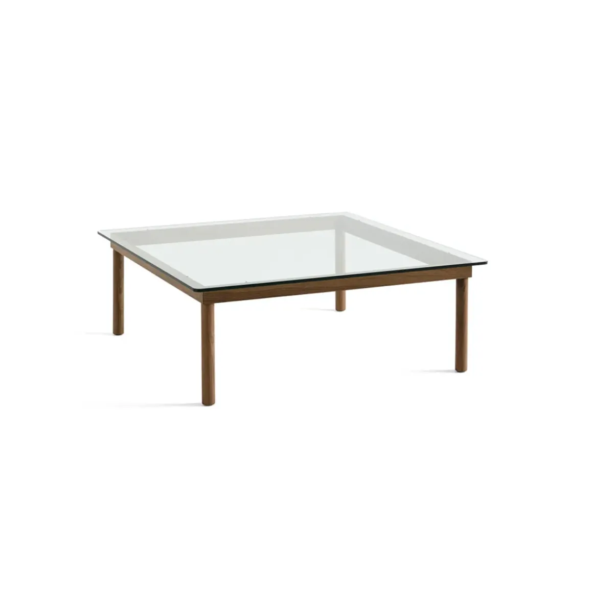 Table basse Kofi Noyer Massif u0026 Verre Clair - l 100 x L 100 x h 36 cm