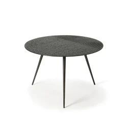 Table basse Luna en mineaux - noir - Ø 65 x h 41 cm