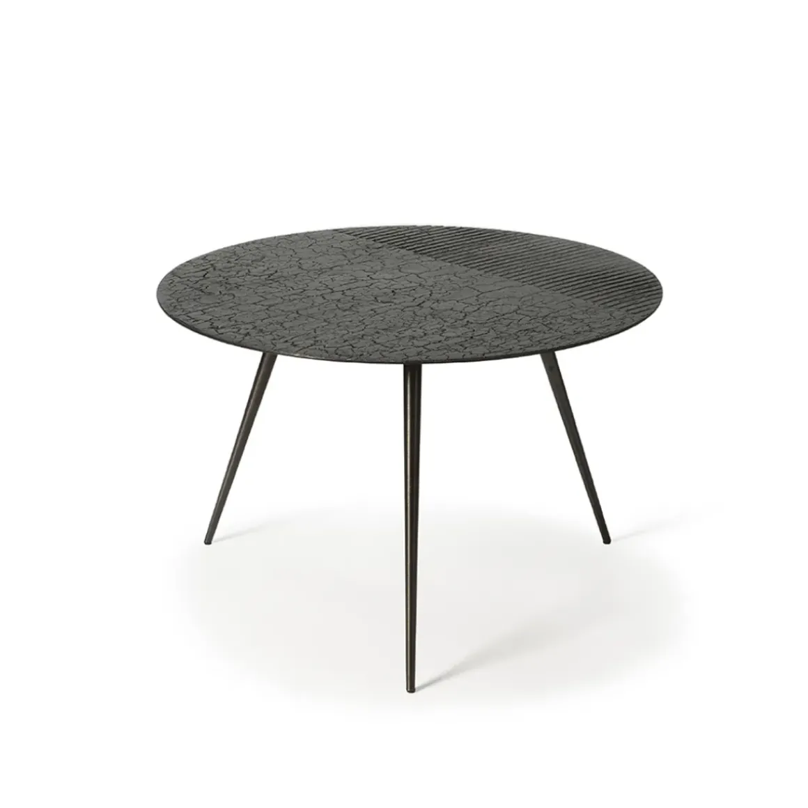 Table basse Luna en mineaux - noir - Ø 65 x h 41 cm