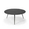 Table basse Luna en mineaux - noir - Ø 80 x h 35 cm