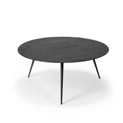 Table basse Luna en mineaux - noir - Ø 80 x h 35 cm