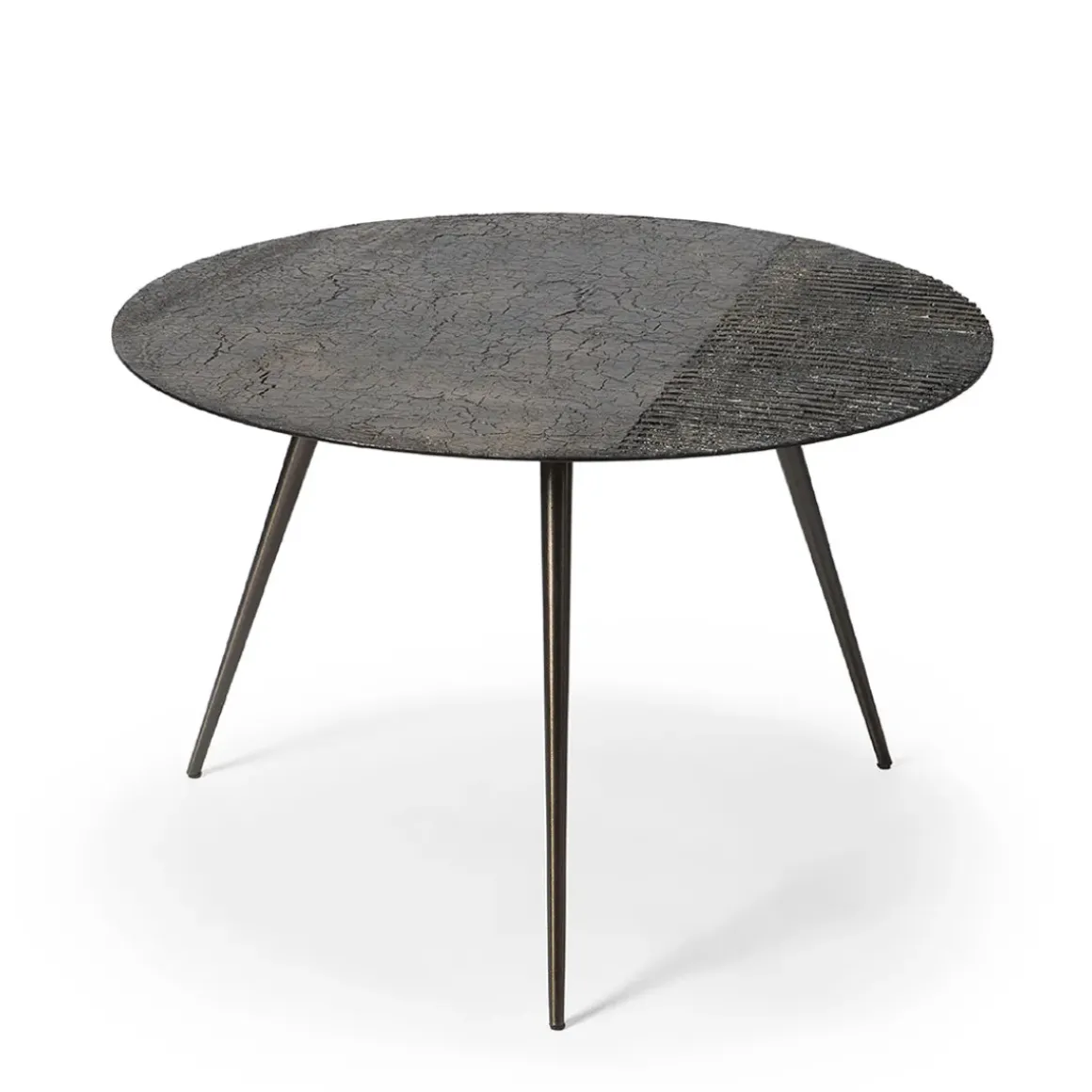 Table basse Luna - Lava Linear - Whisky - Ø 65 x h 41 cm