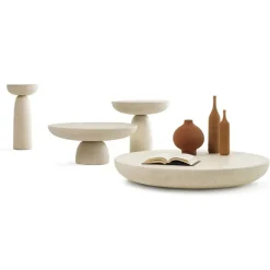 Table basse Olo - Ø 100 x h 15 cm - Ivoire