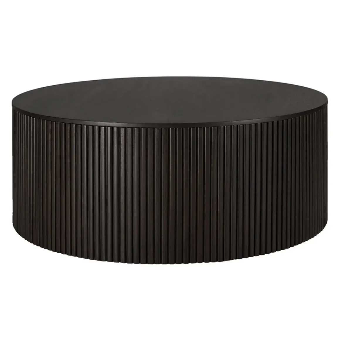 Table basse ronde Roller Max en acajou - Marron