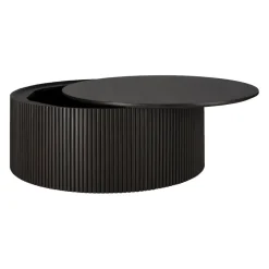 Table basse ronde Roller Max en acajou - Marron