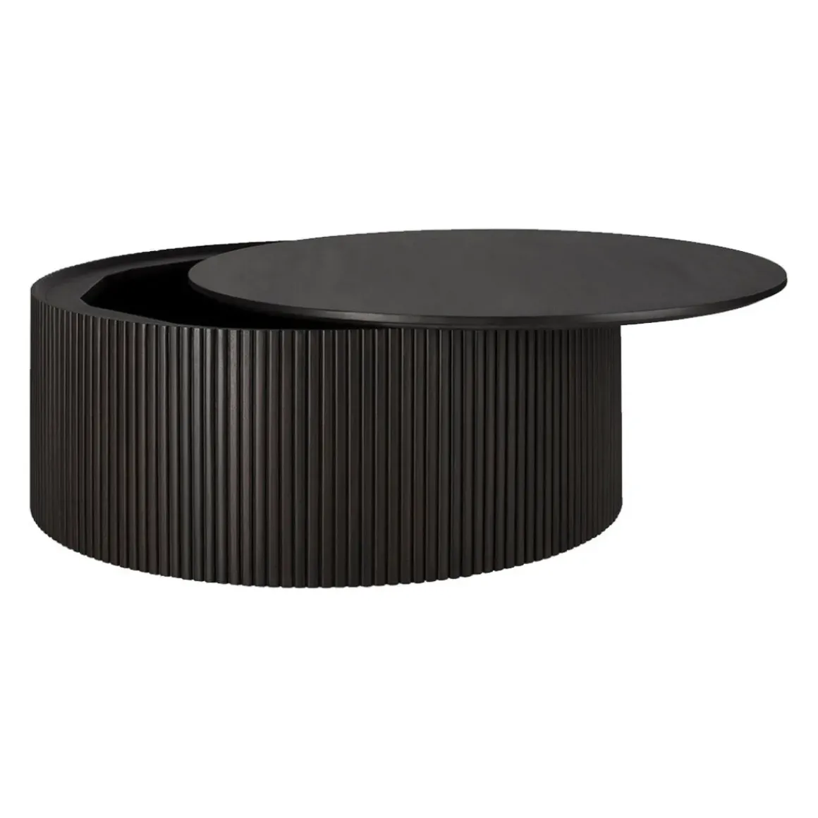Table basse ronde Roller Max en acajou - Marron