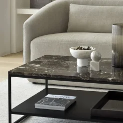 Table basse stone en marbre - Marron