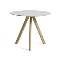 Table CPH20 Ronde Chêne clair huilé u0026 Linoleum - Crème