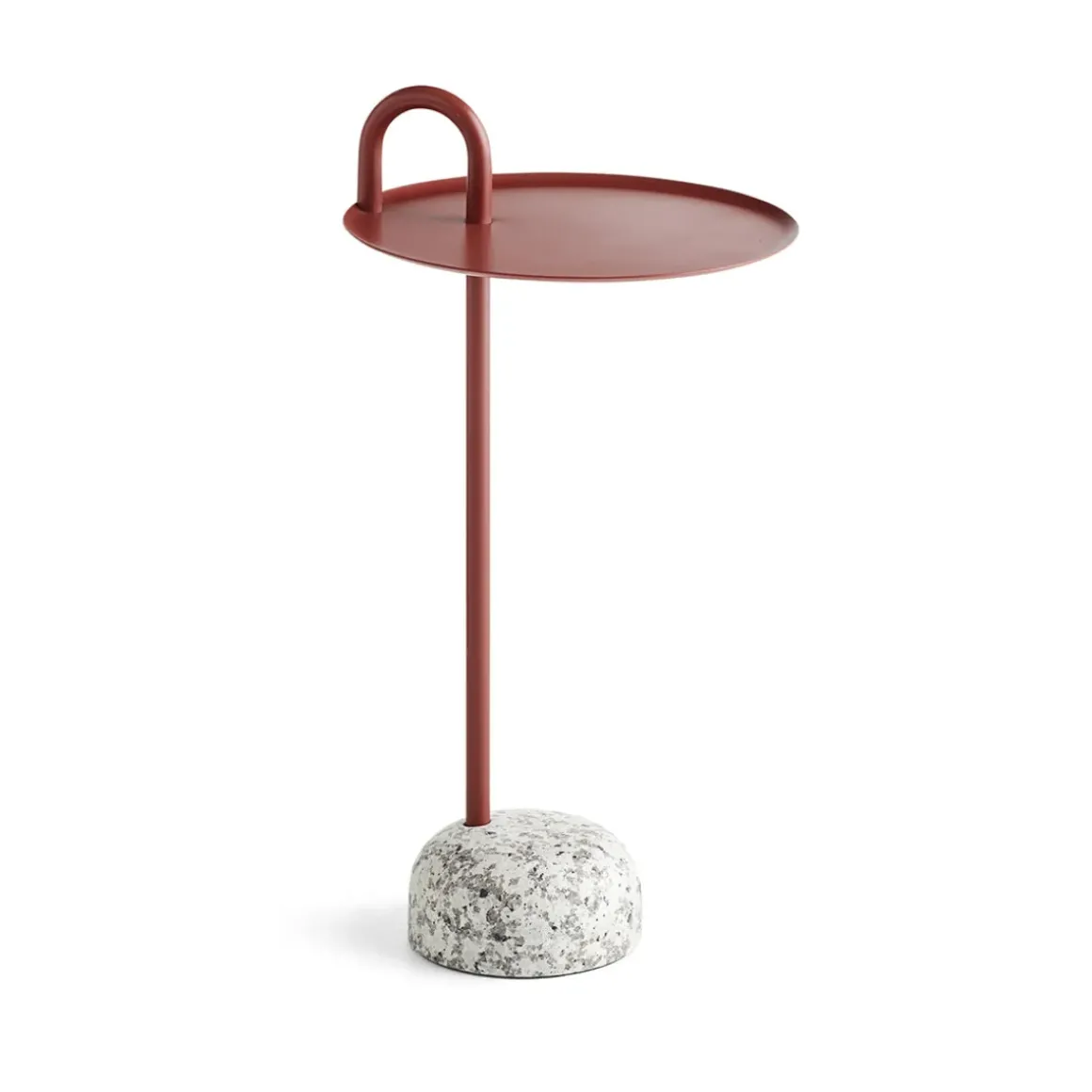 Table d'appoint Bowler en acier et granit - Rouge