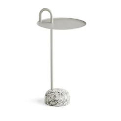 Table d'appoint Bowler en acier et granit - Beige