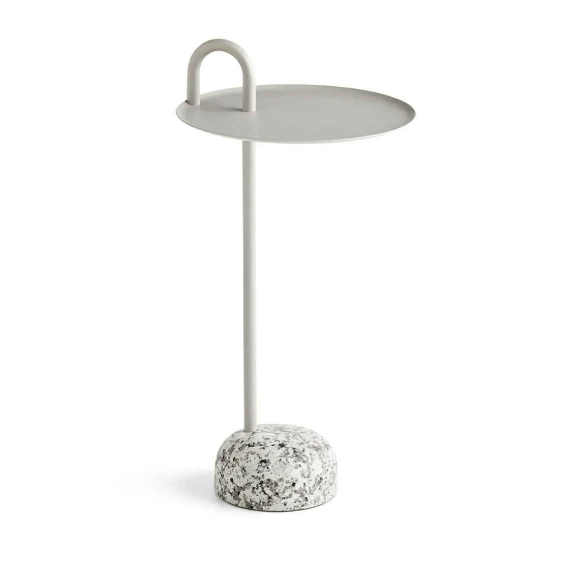 Table d'appoint Bowler en acier et granit - Beige