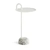 Table d'appoint Bowler en acier et granit - Blanc crème