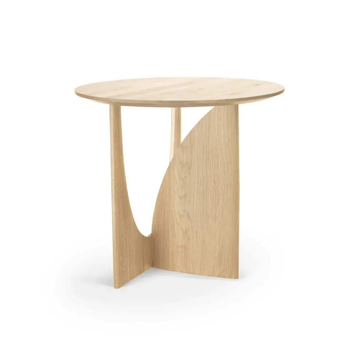 Table d'appoint Geometric chêne verni - Ø 51 x h 50 cm