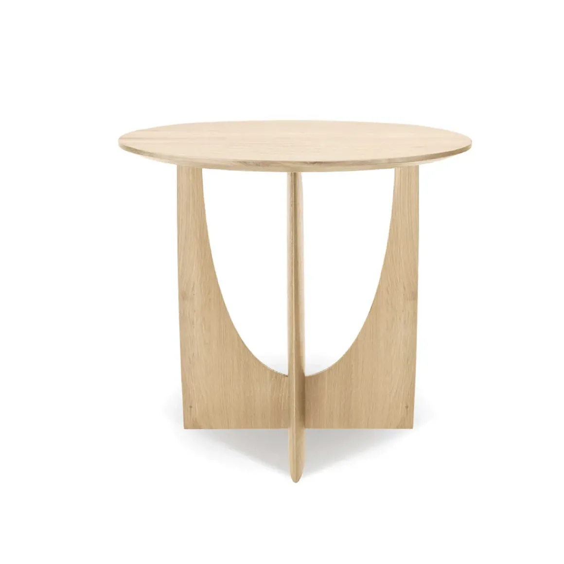 Table d'appoint Geometric chêne verni - Ø 51 x h 50 cm