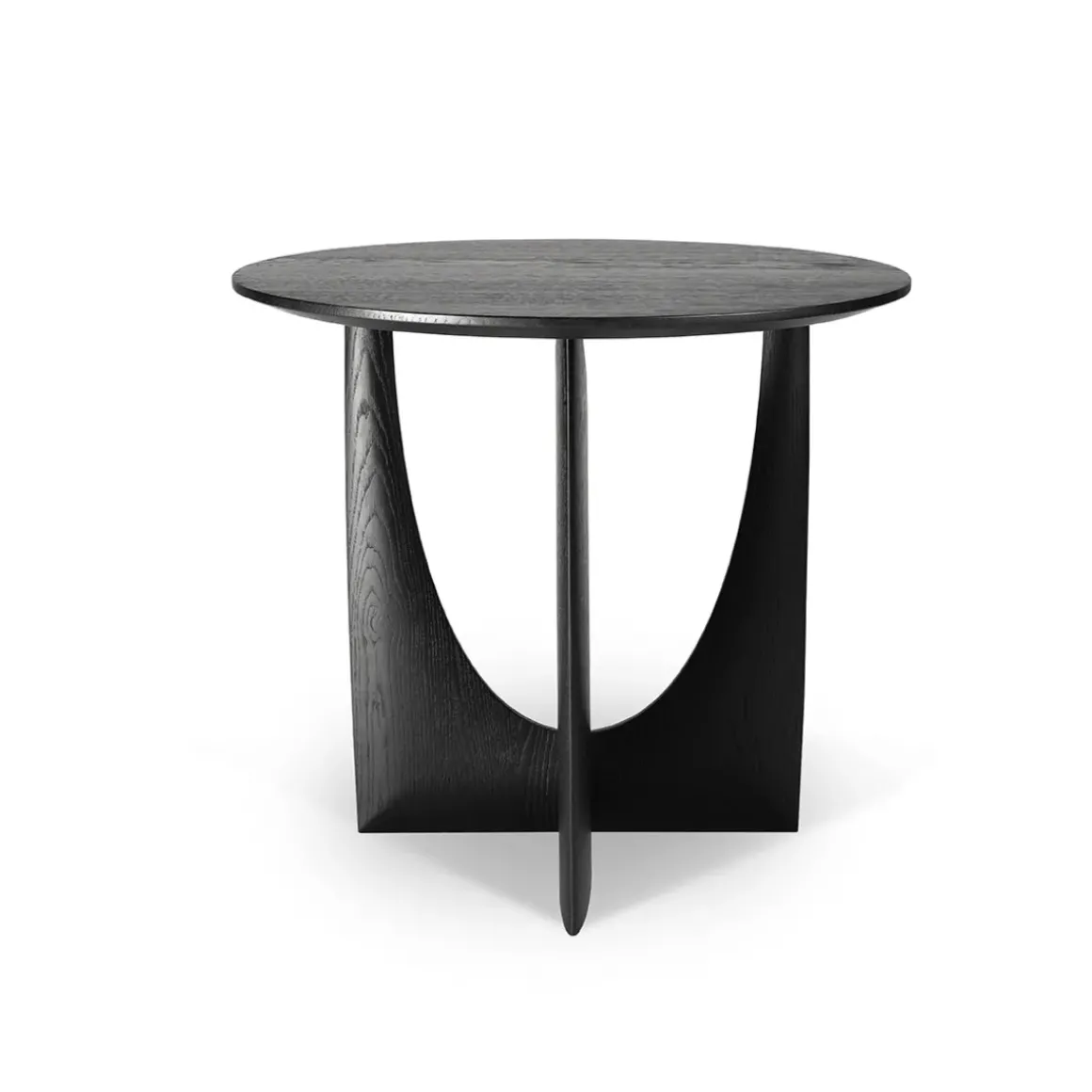 Table d'appoint Geometric en chêne noir verni - Ø 51 x h 50 cm
