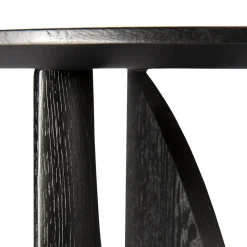 Table d'appoint Geometric en chêne noir verni - Ø 51 x h 50 cm