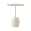 Table d'appoint Lato LN8 Chêne / Marbre Crema Diva - Ø 40 cm