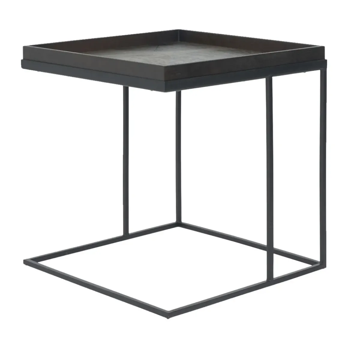 Table d'appoint Square en métal - Noir