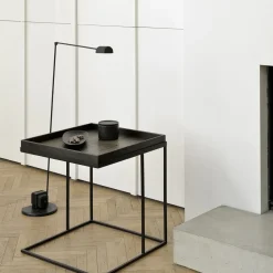 Table d'appoint Square en métal - Noir