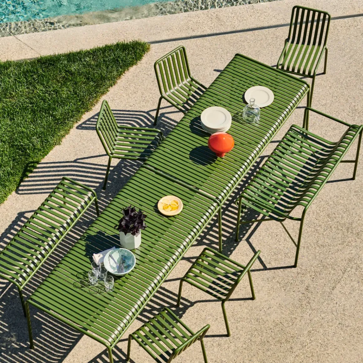Table Palissade - l 170 x p 90 x h 75 cm - Olive