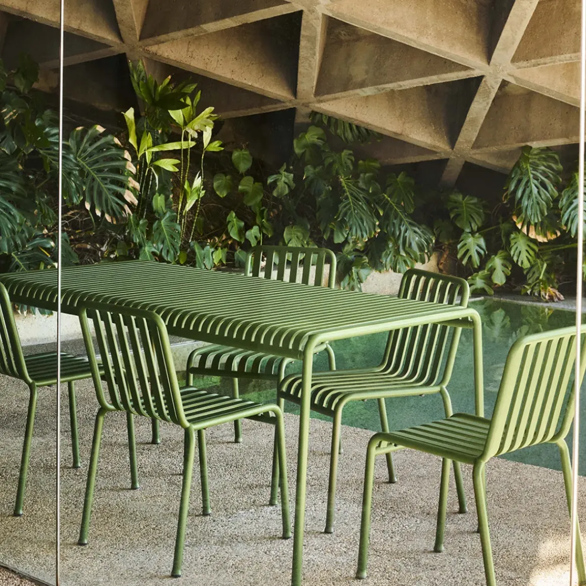 Table Palissade - l 170 x p 90 x h 75 cm - Olive