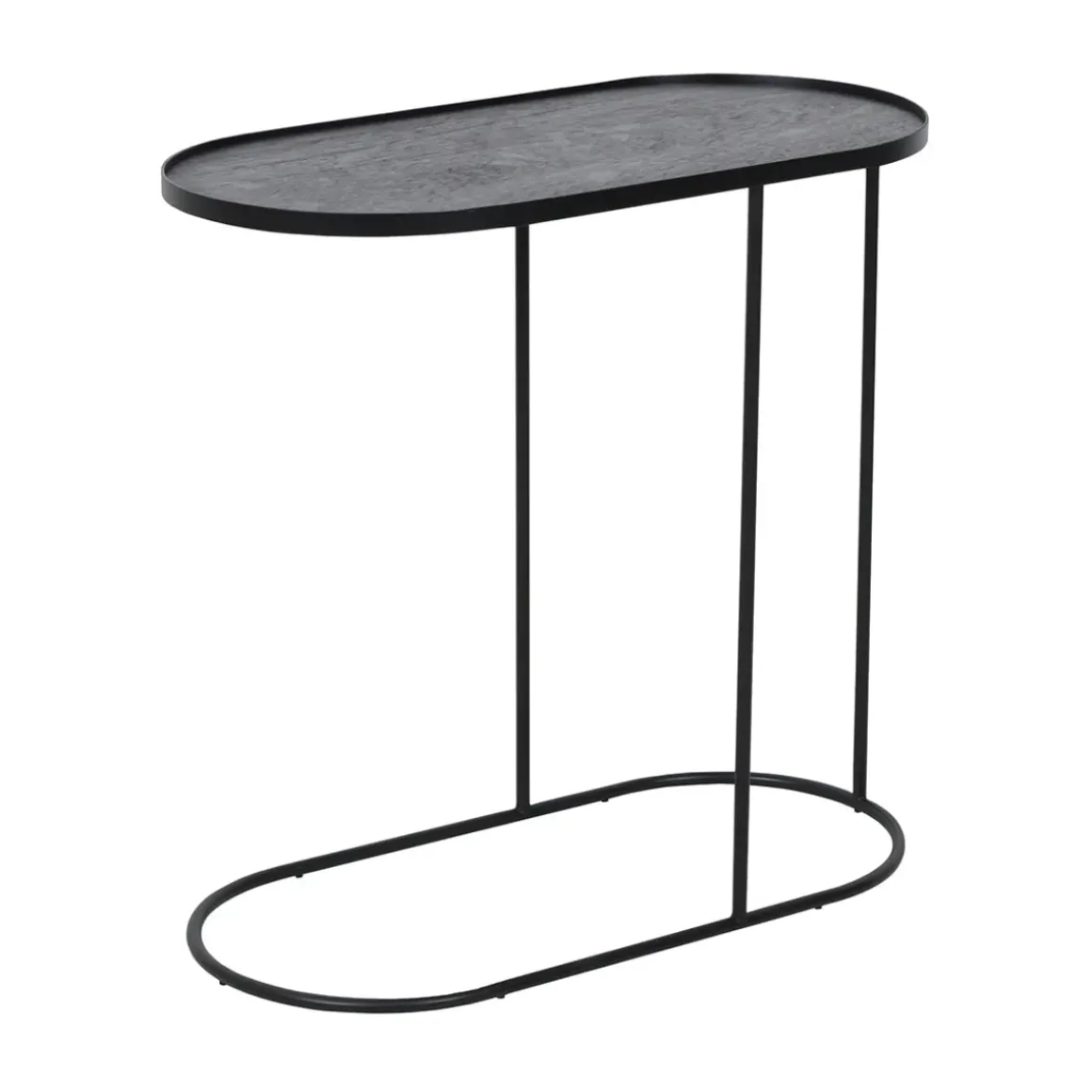 Table à plateau Oblong en métal et bois - L 69 cm