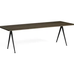 Table Pyramid 02 Base noire u0026 plateau chêne fumé