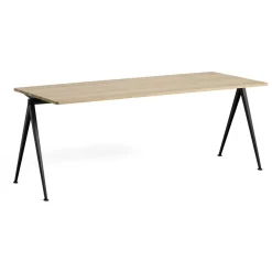 Table Pyramid 01 Base noire u0026 Plateau chêne mat lacqué