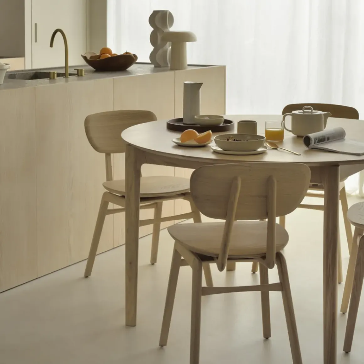 Table à rallonge Bok en chêne - L 129/179 cm