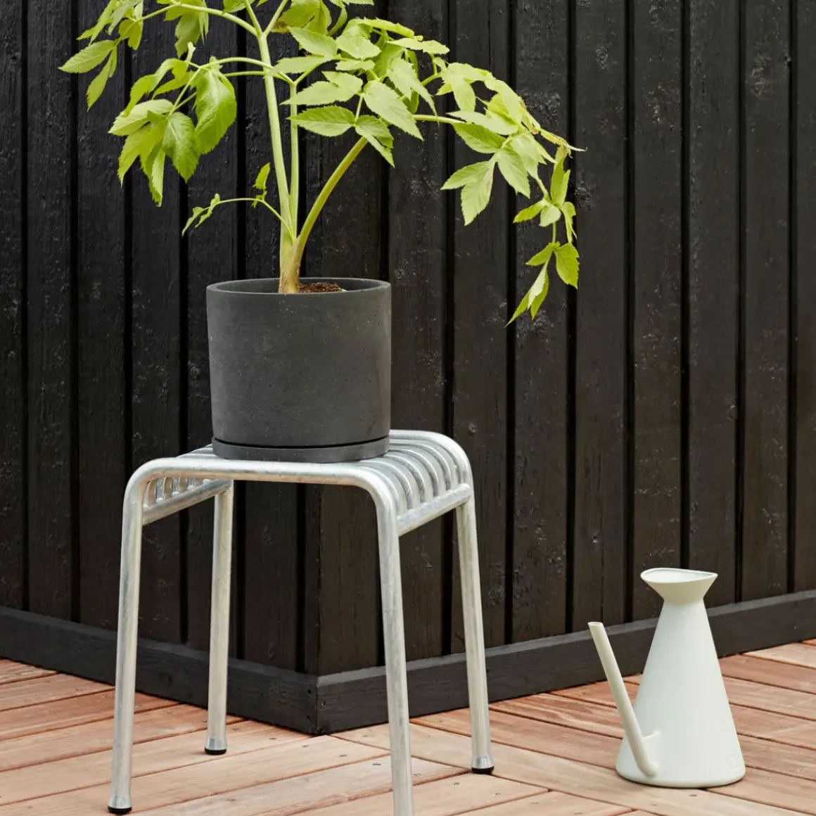 Tabouret Palissade en acier poudré - Gris ciel