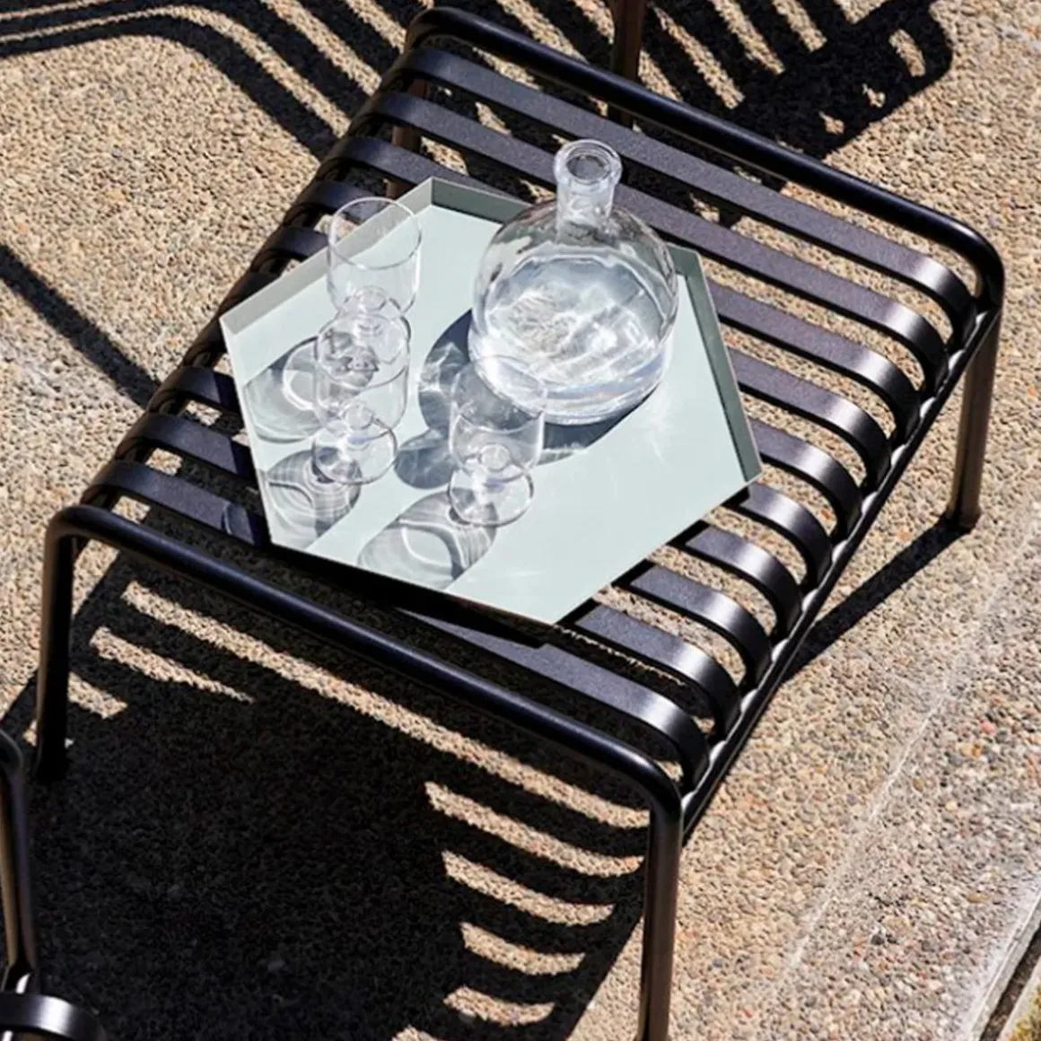 Tabouret Palissade en acier poudré - Anthracite
