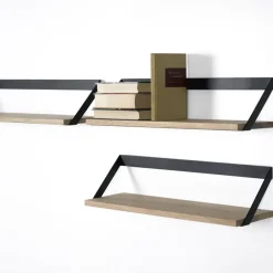 Étagère Ribbon en chêne et métal noir - L 70 cm