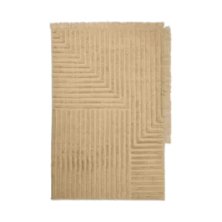 Tapis Crease en laine plissée - 160 x 250 cm - Sable clair